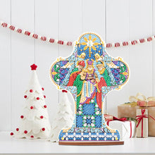Load image into Gallery viewer, Wooden Special Shaped Jesus Religion 5D DIY Diamond Tabletop Decor for Beginner