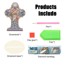 Load image into Gallery viewer, Wooden Special Shaped Jesus Religion 5D DIY Diamond Tabletop Decor for Beginner