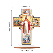 Load image into Gallery viewer, Wooden Special Shaped Jesus Religion 5D DIY Diamond Tabletop Decor for Beginner