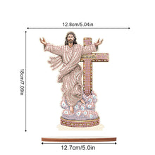 Load image into Gallery viewer, Wooden Special Shaped Jesus Religion 5D DIY Diamond Tabletop Decor for Beginner