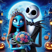 Load image into Gallery viewer, Diamond Painting - Full Square - Night of Christmas - Jack and Sally (30*30CM)