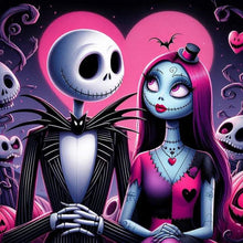 Load image into Gallery viewer, Diamond Painting - Full Square - Night of Christmas - Jack and Sally (30*30CM)