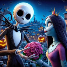 Load image into Gallery viewer, Diamond Painting - Full Square - Night of Christmas - Jack and Sally (30*30CM)