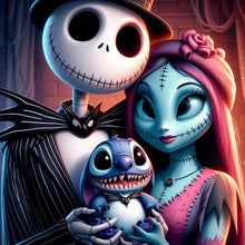 Load image into Gallery viewer, Diamond Painting - Full Square - Night of Christmas - Jack and Sally (30*30CM)