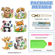 Load image into Gallery viewer, 6Pcs Acrylic Double Side Summer Dogs Diamond Art Craft Keychain DIY Crafts Decor