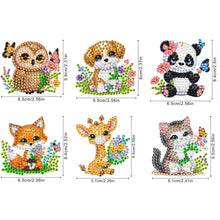 Load image into Gallery viewer, 6Pcs Acrylic Double Side Summer Dogs Diamond Art Craft Keychain DIY Crafts Decor