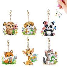 Load image into Gallery viewer, 6Pcs Acrylic Double Side Summer Dogs Diamond Art Craft Keychain DIY Crafts Decor