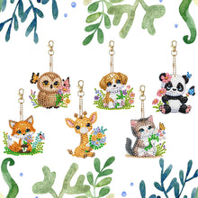 Load image into Gallery viewer, 6Pcs Acrylic Double Side Summer Dogs Diamond Art Craft Keychain DIY Crafts Decor