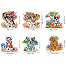 Load image into Gallery viewer, 6Pcs Acrylic Double Side Summer Dogs Diamond Art Craft Keychain DIY Crafts Decor