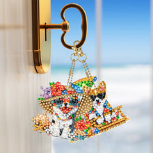 Load image into Gallery viewer, 6Pcs Acrylic Double Side Summer Dogs Diamond Art Craft Keychain DIY Crafts Decor