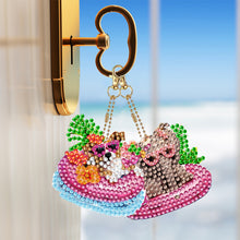 Load image into Gallery viewer, 6Pcs Acrylic Double Side Summer Dogs Diamond Art Craft Keychain DIY Crafts Decor