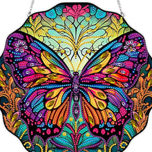 Load image into Gallery viewer, Stained Glass Animal Diamond Drawing Hanging Ornament Butterfly Suncatcher