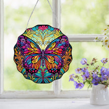 Load image into Gallery viewer, Stained Glass Animal Diamond Drawing Hanging Ornament Butterfly Suncatcher