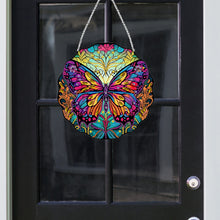 Load image into Gallery viewer, Stained Glass Animal Diamond Drawing Hanging Ornament Butterfly Suncatcher