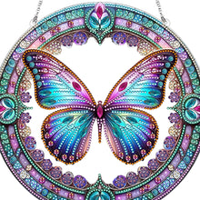 Load image into Gallery viewer, Stained Glass Animal Diamond Drawing Hanging Ornament Butterfly Suncatcher
