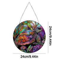 Load image into Gallery viewer, Stained Glass Animal Diamond Drawing Hanging Ornament Turtle Window Suncatcher