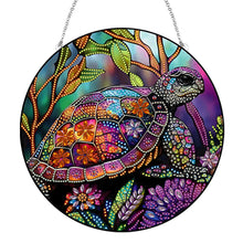 Load image into Gallery viewer, Stained Glass Animal Diamond Drawing Hanging Ornament Turtle Window Suncatcher
