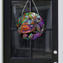 Load image into Gallery viewer, Stained Glass Animal Diamond Drawing Hanging Ornament Turtle Window Suncatcher