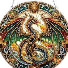 Load image into Gallery viewer, Stained Glass Animal Diamond Drawing Hanging Ornament Dragon Window Suncatcher
