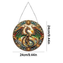 Load image into Gallery viewer, Stained Glass Animal Diamond Drawing Hanging Ornament Dragon Window Suncatcher