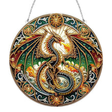 Load image into Gallery viewer, Stained Glass Animal Diamond Drawing Hanging Ornament Dragon Window Suncatcher