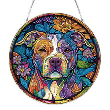 Load image into Gallery viewer, Stained Glass Animal Diamond Drawing Hanging Ornament PuppyWindow Suncatcher