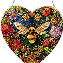 Load image into Gallery viewer, Stained Glass Animal Diamond Drawing Hanging Ornament Bee Window Suncatcher