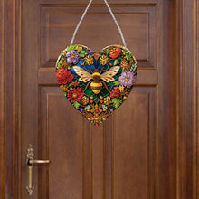 Load image into Gallery viewer, Stained Glass Animal Diamond Drawing Hanging Ornament Bee Window Suncatcher