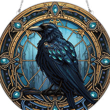 Load image into Gallery viewer, Stained Glass Animal Diamond Drawing Hanging Ornament Crow Window Suncatcher