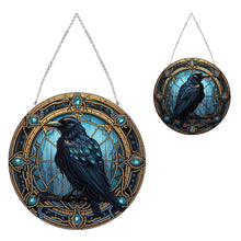 Load image into Gallery viewer, Stained Glass Animal Diamond Drawing Hanging Ornament Crow Window Suncatcher