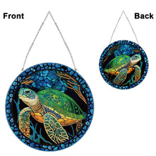 Load image into Gallery viewer, Stained Glass Animal Diamond Drawing Hanging Ornament Turtle Window Suncatcher