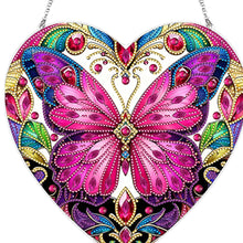 Load image into Gallery viewer, Stained Glass Animal Diamond Drawing Hanging Ornament Butterfly Suncatcher