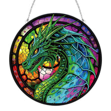 Load image into Gallery viewer, Stained Glass Animal Diamond Drawing Hanging Ornament Dragon Window Suncatcher