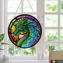 Load image into Gallery viewer, Stained Glass Animal Diamond Drawing Hanging Ornament Dragon Window Suncatcher