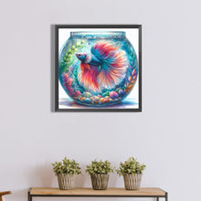 Load image into Gallery viewer, Diamond Painting - Full Round - Fish tank pink and blue ¡¤ Betta (40*40CM)