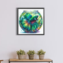 Load image into Gallery viewer, Diamond Painting - Full Round - Fish tank blue and green ¡¤ Betta (40*40CM)