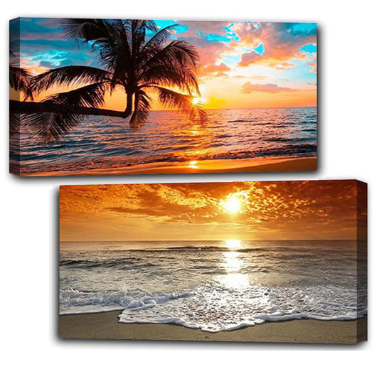 2pcs Round Diamond Painting Set - Landscape (70*40CM)