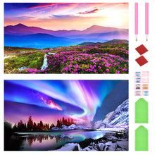 Load image into Gallery viewer, 2pcs Round Diamond Painting Set - Beautiful landscape (70*40CM)