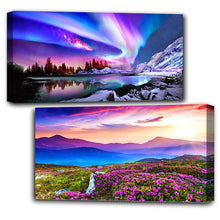 Load image into Gallery viewer, 2pcs Round Diamond Painting Set - Beautiful landscape (70*40CM)