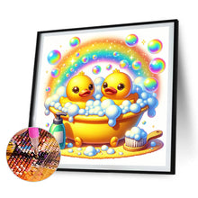 Load image into Gallery viewer, 4pcs Round Diamond Painting Set - Bathing duck (30*30CM)