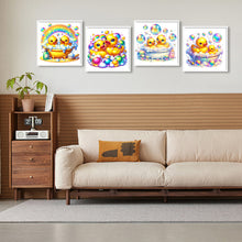 Load image into Gallery viewer, 4pcs Round Diamond Painting Set - Bathing duck (30*30CM)