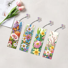 Load image into Gallery viewer, 4Pcs Butterfly Bush Special Shape Diamond Painting Bookmark for Reading Day Gift