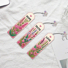 Load image into Gallery viewer, 3Pcs Letter Flower Special Shape 5D DIY Diamond Painting Bookmark for Book Lover