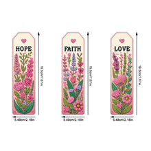 Load image into Gallery viewer, 3Pcs Letter Flower Special Shape 5D DIY Diamond Painting Bookmark for Book Lover