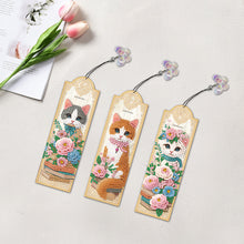 Load image into Gallery viewer, 3Pcs Cat Special Shape 5D DIY Diamond Painting Bookmark for Book Lovers