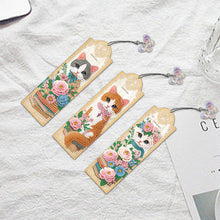 Load image into Gallery viewer, 3Pcs Cat Special Shape 5D DIY Diamond Painting Bookmark for Book Lovers
