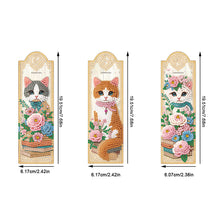 Load image into Gallery viewer, 3Pcs Cat Special Shape 5D DIY Diamond Painting Bookmark for Book Lovers
