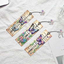 Load image into Gallery viewer, 3Pcs Butterfly Sheet Music Special Shape 5D DIY Diamond Painting Bookmark