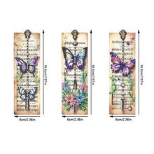Load image into Gallery viewer, 3Pcs Butterfly Sheet Music Special Shape 5D DIY Diamond Painting Bookmark