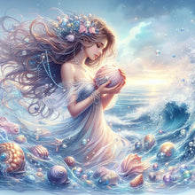 Load image into Gallery viewer, Diamond Painting - Full Round - Seaside girl (40*40CM)